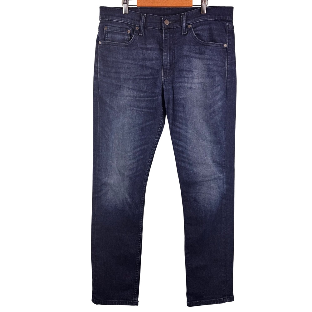 Levi's 511 Slim Fit Jeans Mens 33x32 Dark Wash Blue Whiskered Stretch Denim